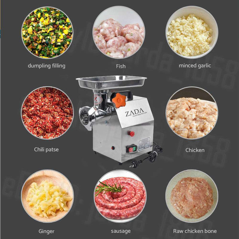1.63HP Commercial Meat Mincer | Electric Grinder & Sausage Maker Filler, 1200W