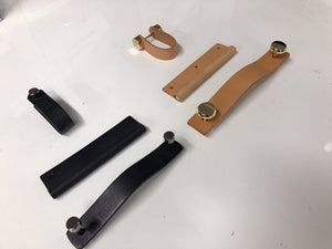 100% Genuine Leather Door Knob | Cabinet Kitchen Drawer Handle Pull | Laundry | Gold