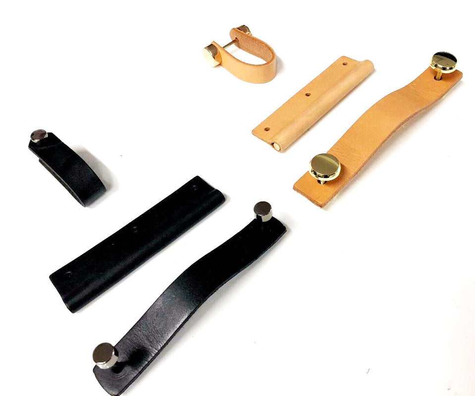 100% Genuine Leather Door Knob | Cabinet Kitchen Drawer Handle Pull | Laundry | Gold