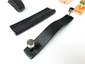 100% Genuine Leather Door Knob | Cabinet Kitchen Drawer Handle Pull | Laundry | Gold