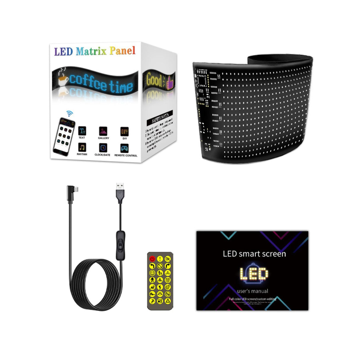 LED Matrix Panel | Programmable | Flexible Screen | IP65 | 120×595mm | APP Control