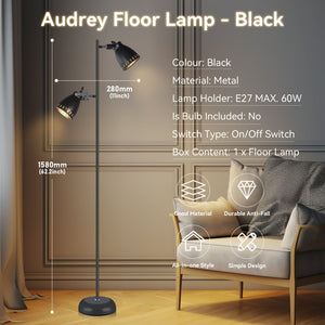 Audrey Floor Lamp - Black | Modern and Sleek Lighting