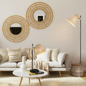 Yvette Rattan Floor Lamp | Boho Chic, Natural Rattan Design