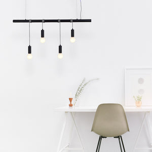 Bikkel 4 Lights Pendant Light | Black, Modern and Sleek Design for Home or Office