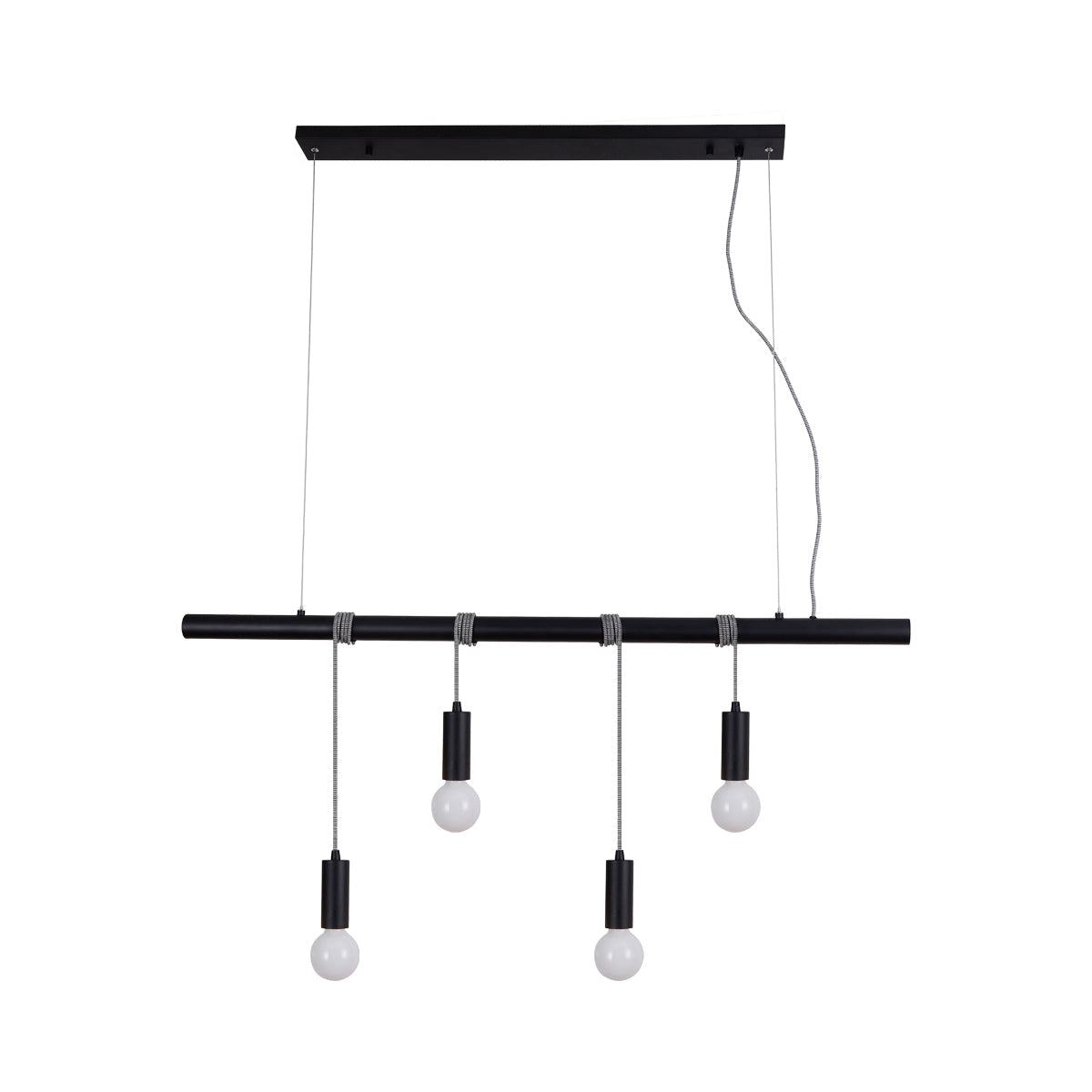 Bikkel 4 Lights Pendant Light | Black, Modern and Sleek Design for Home or Office