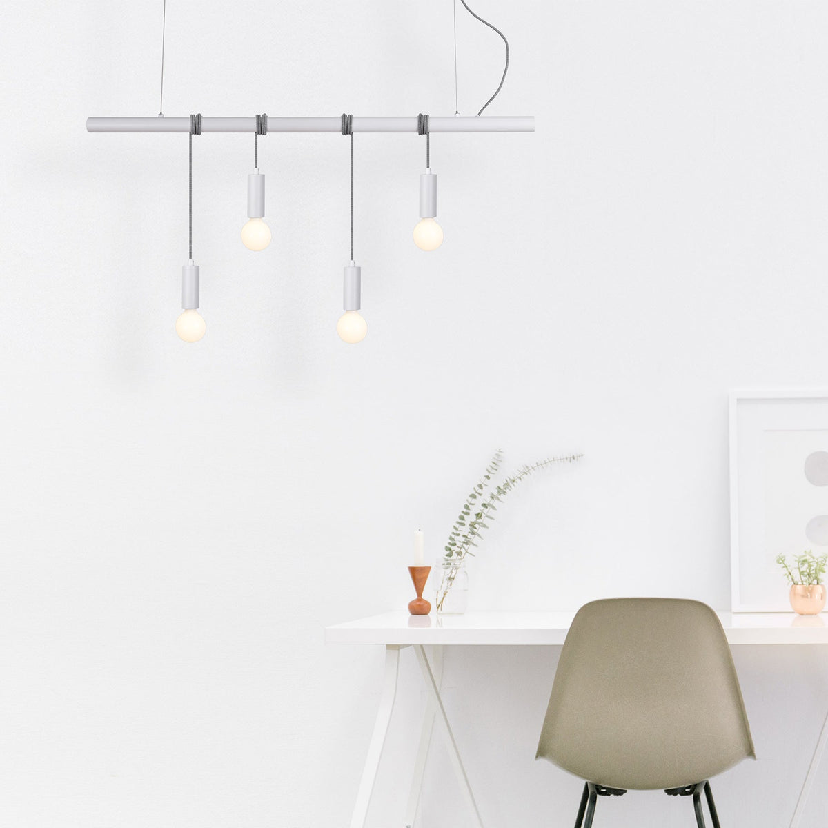 Bikkel 4 Lights Pendant Light - White | Stylish Multi-Light Fixture