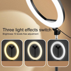 Adjustable 10 LED Fill Light Tripod with Phone Clamp