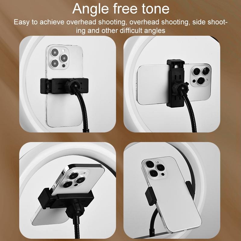 Adjustable 10 LED Fill Light Tripod with Phone Clamp