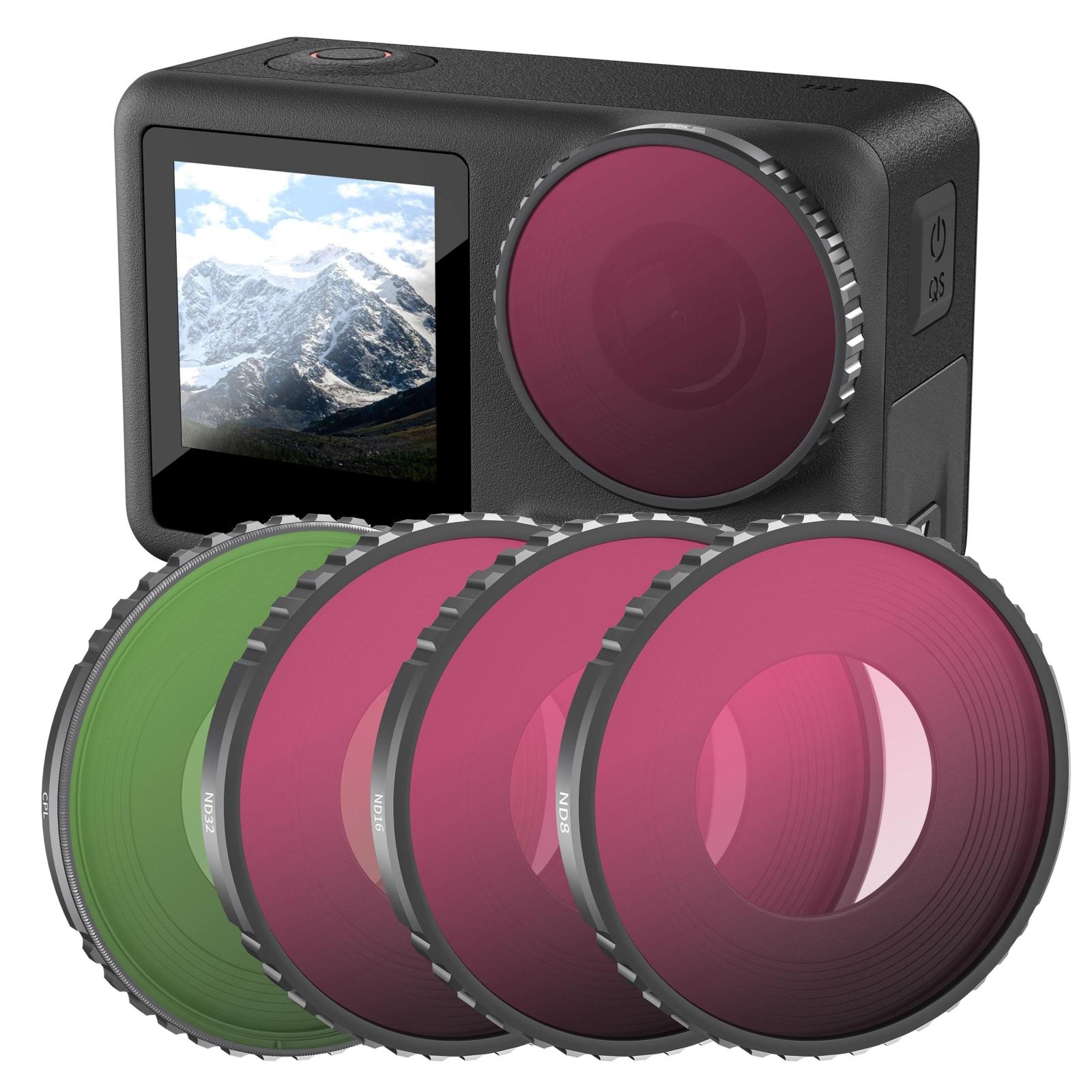 4-in-1 Lens Filter Set for DJI Action 4 | ND8 | ND16 | ND32 | CPL