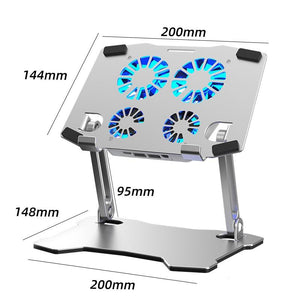 Aluminum Laptop Cooling Stand with 4 Fans