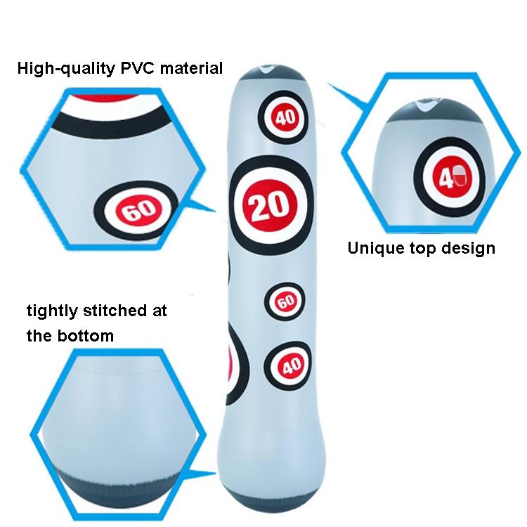 1.6M Inflatable Boxing Pillar Sandbag for Adults & Children | Vent Toy Punching Bag Tumbler