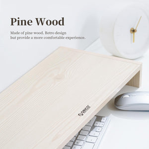 Natural Wood Monitor Stand | Compact Design