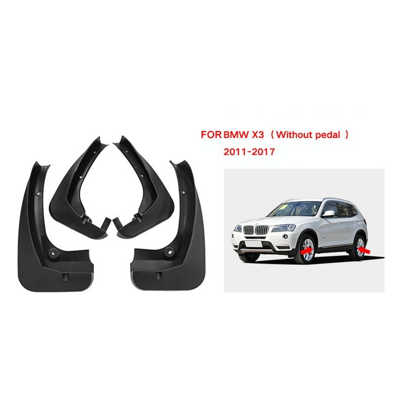For BMW X3 F25 Without Pedals 2011-2017 | 4Pcs / Set Car Auto Soft Plastic Splash Flaps | Fender Guard