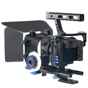 Camera Cage Stabilizer Kit | Matte Box & Follow Focus | Panasonic GH4/G7 & Sony A7 Series