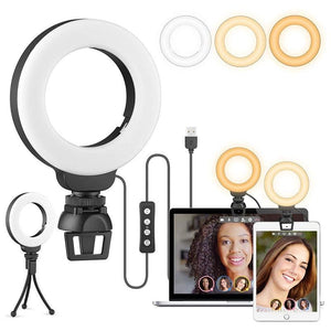 48 LEDs Laptop Camera Beauty Ring Light | Clip Set | 4 - Inch