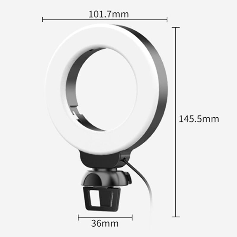 48 LEDs Laptop Camera Beauty Ring Light | Clip Set | 4 - Inch