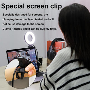 48 LEDs Laptop Camera Beauty Ring Light | Clip Set | 4 - Inch