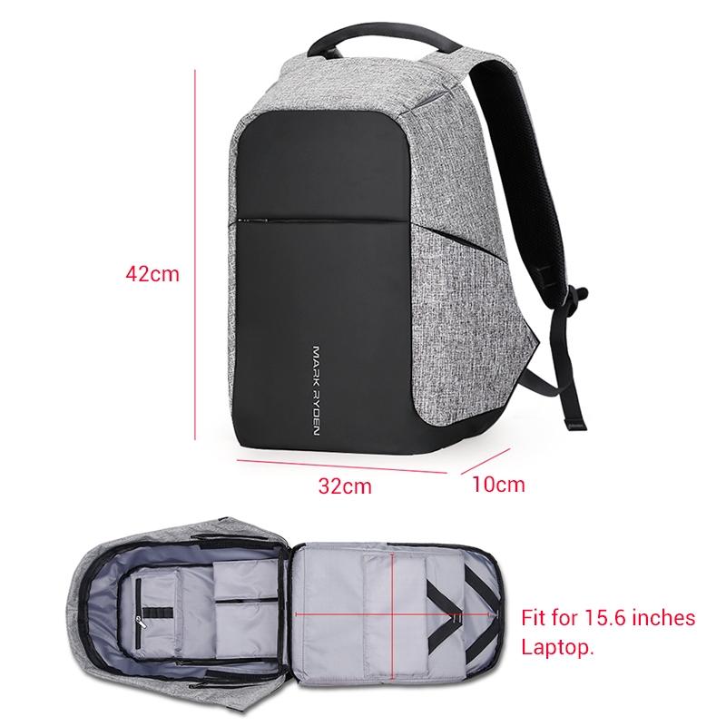15-inch Multifunction USB Charging Laptop Backpack for Men
