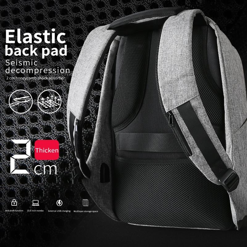 15-inch Multifunction USB Charging Laptop Backpack for Men