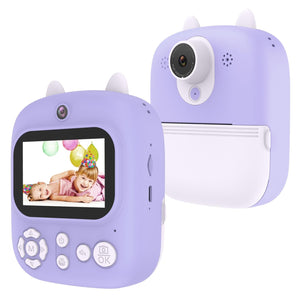 32GB Instant Camera with 2.4" Display & Card Reader for Kids | 1200W | Blue | Standard Pink