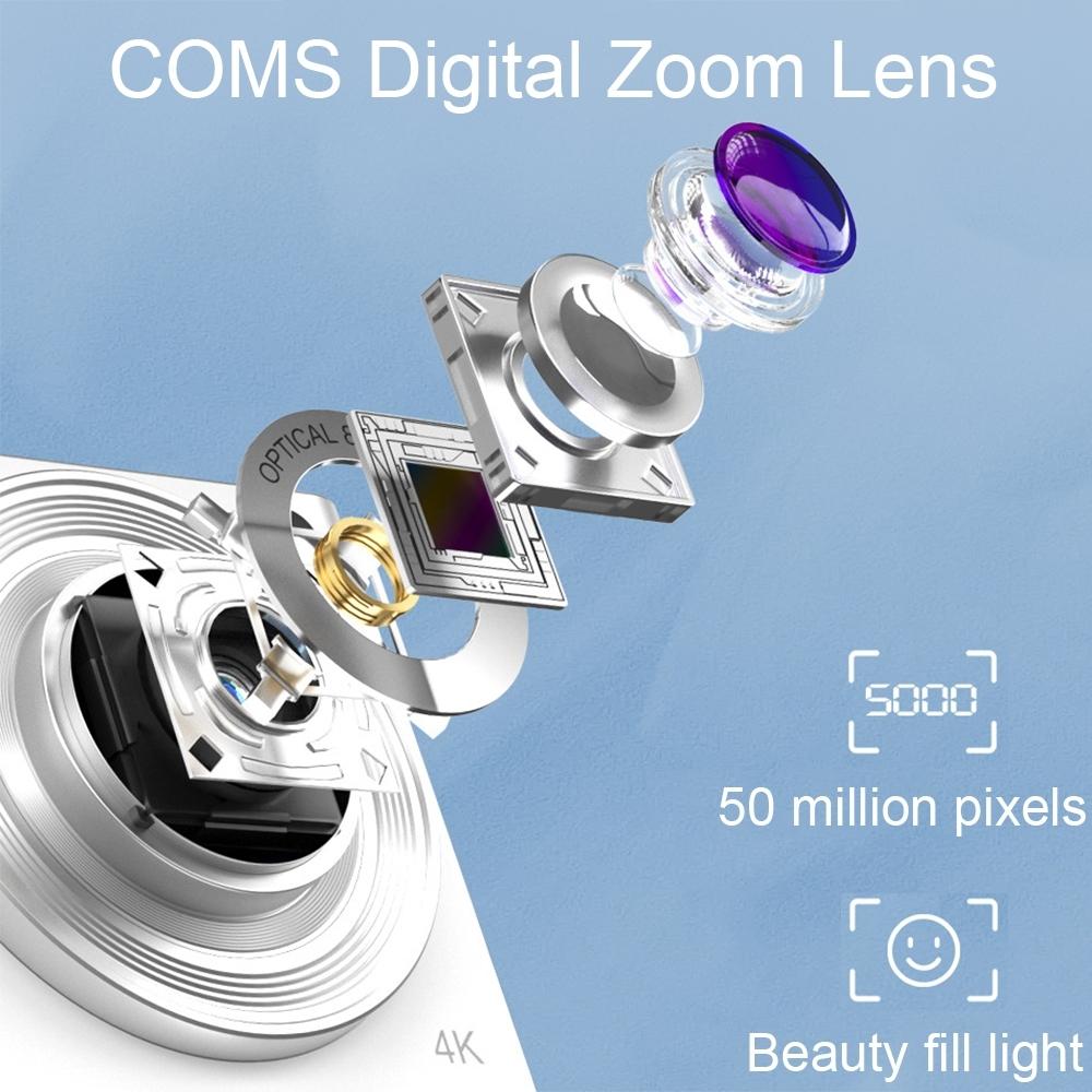 4K 8X Optical Zoom Telescopic Lens Digital Camera | White | 2.88 Inch