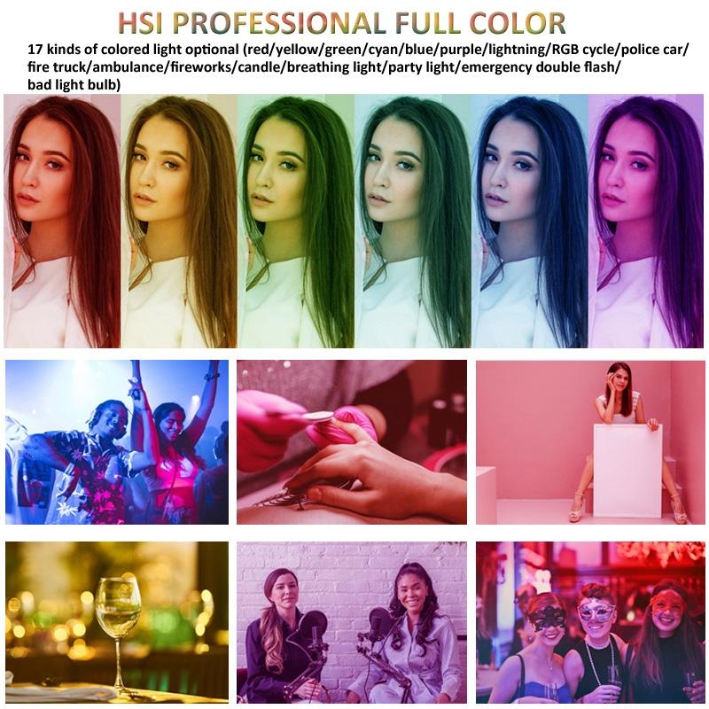 Foldable RGB Fill Light with Phone Clip & Cold Shoe Interface