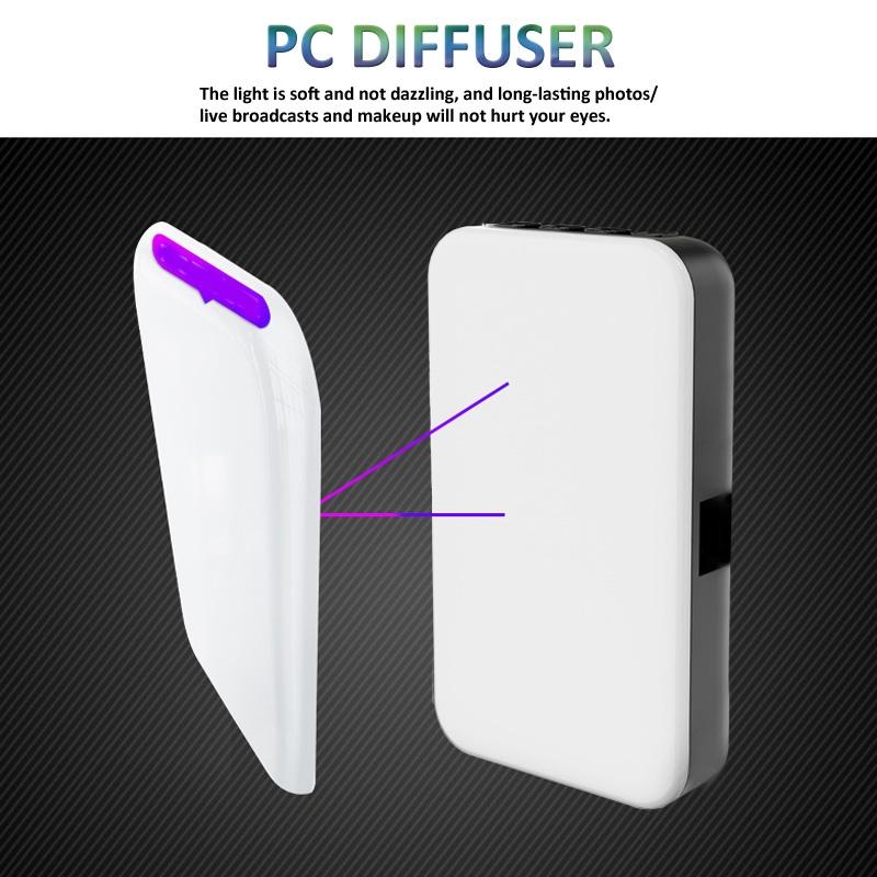 Foldable RGB Fill Light with Phone Clip & Cold Shoe Interface