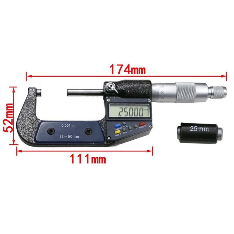 Electronic Digital Micrometer | 25-50mm | 0.001mm Resolution