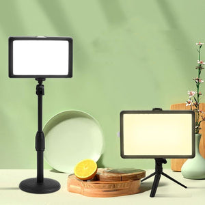 Portable 8 - Inch Flat - Panel Live Fill Light with Adjustable Temperature & Small Tripod