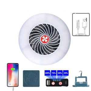 Multi - Function Rechargeable Fan Light for Camping & Live Broadcast