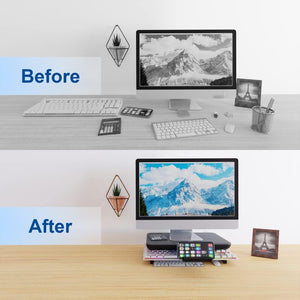 Adjustable Laptop Stand with Storage Drawer | Height Riser | Basic