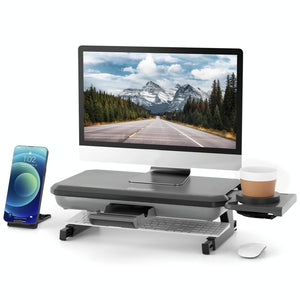 Adjustable Laptop Stand with Storage Drawer | Height Riser | Basic