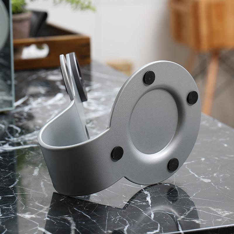 Universal Hair Dryer Stand | No Drilling | Silver