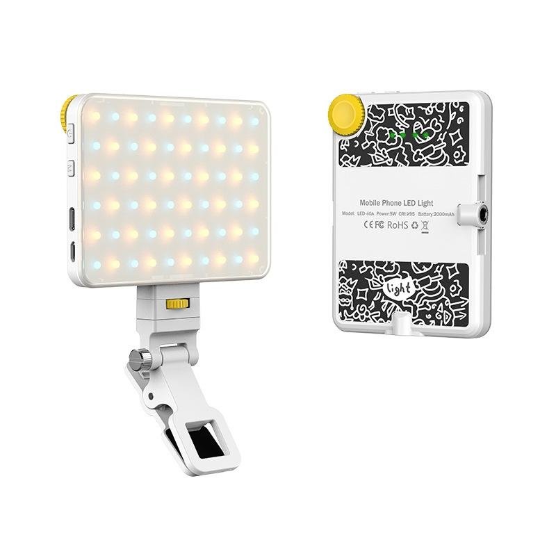 Rechargeable Clip Fill Light | 60 LEDs | 3 Light Modes | Front & Back Clip | A Type Blue - A Type Blue