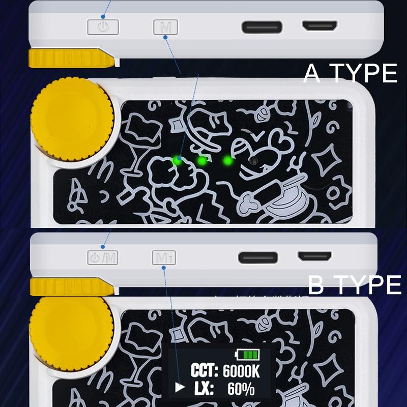 Rechargeable Clip Fill Light | 60 LEDs | 3 Light Modes | Front & Back Clip | A Type Blue - A Type Blue