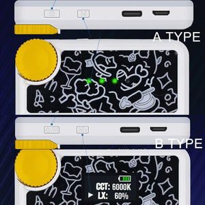 Rechargeable Clip Fill Light | 60 LEDs | 3 Light Modes | Front & Back Clip | A Type Blue - A Type Blue