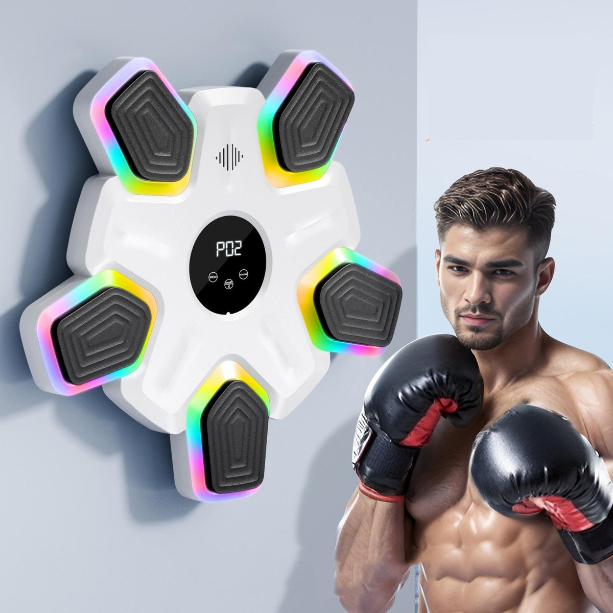 Bluetooth Music Boxing Machine | 4 Modes | 9 Speeds | Colorful Lights | Only Machine | White