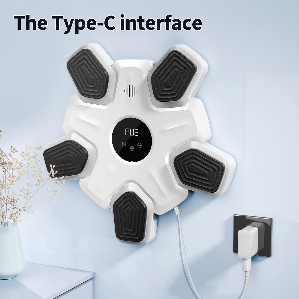 Bluetooth Music Boxing Machine | 4 Modes | 9 Speeds | Colorful Lights | Only Machine | White