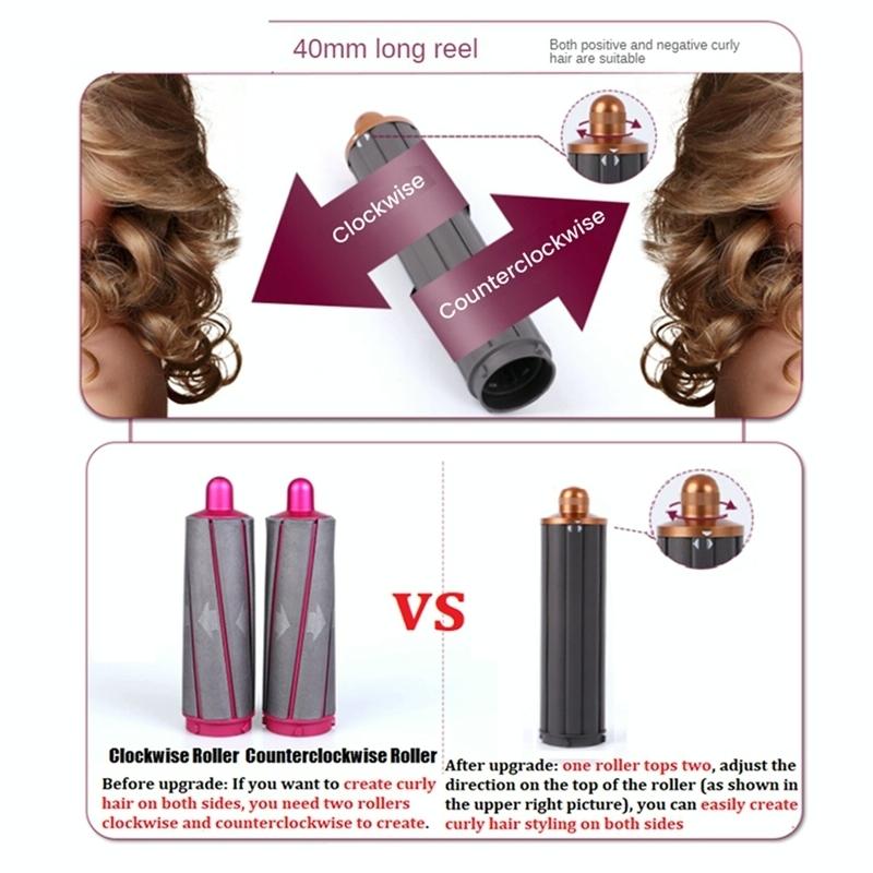 Enhanced Long Curling Nozzle for Dyson Airwrap Hair Dryer | Rose Red