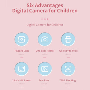 Rotating Lens Kids Digital Camera | Pink | HD Printable