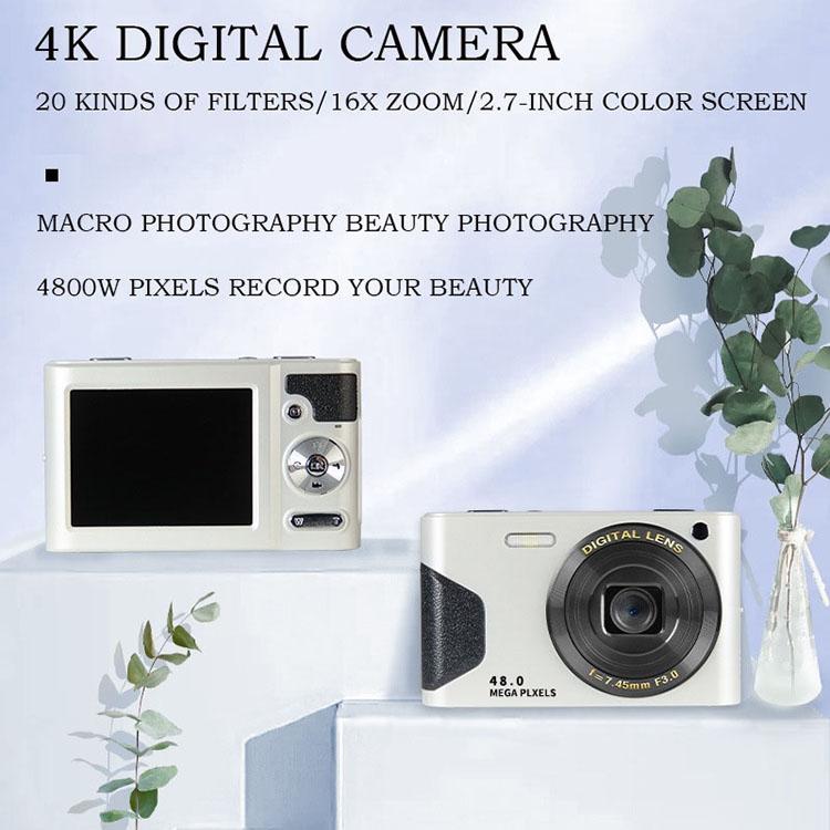 Retro 4K Digital Camera with 2.7" LCD Screen | 30W | Standard White