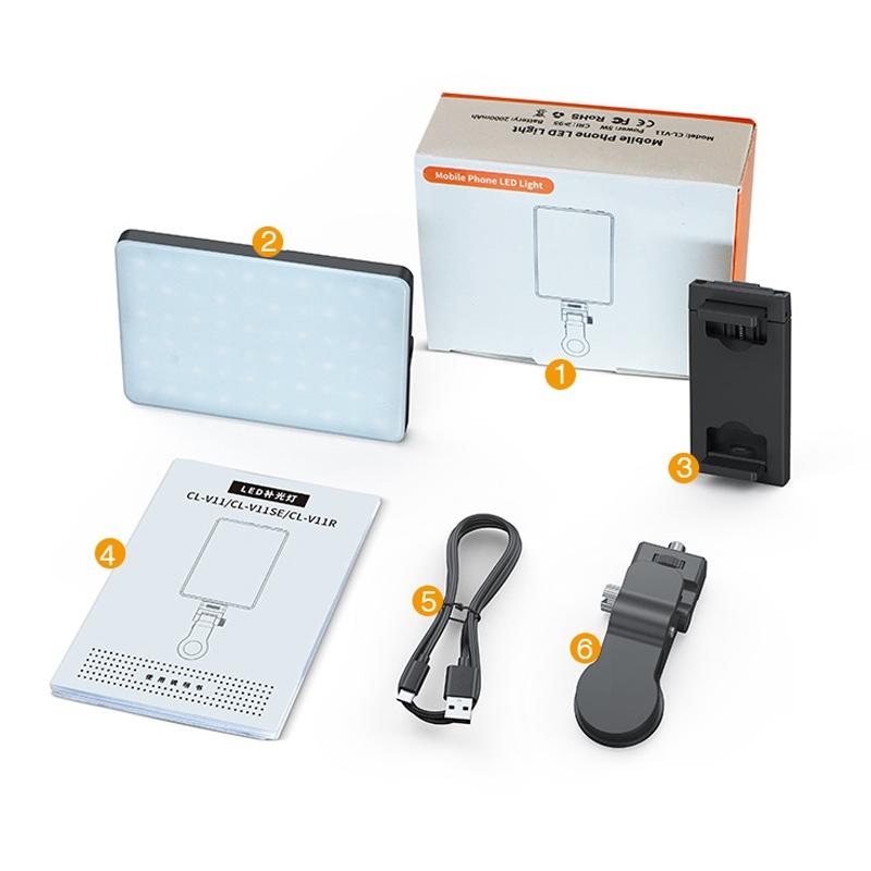 5W Mobile Phone Fill Light with Screen for Live Broadcast & Pocket Light