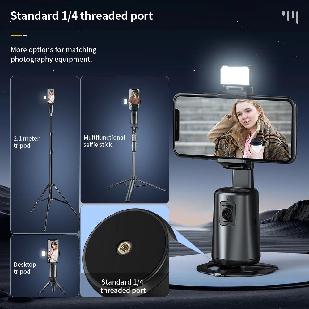 Auto Tracking Gimbal Stabilizer with Fill Light & Selfie Stick | 360° Rotation | A200 Set 1
