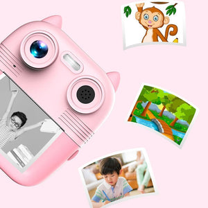 Instant Print Camera with Dual Lens | 2.8" Screen for Kids | Blue + Pink