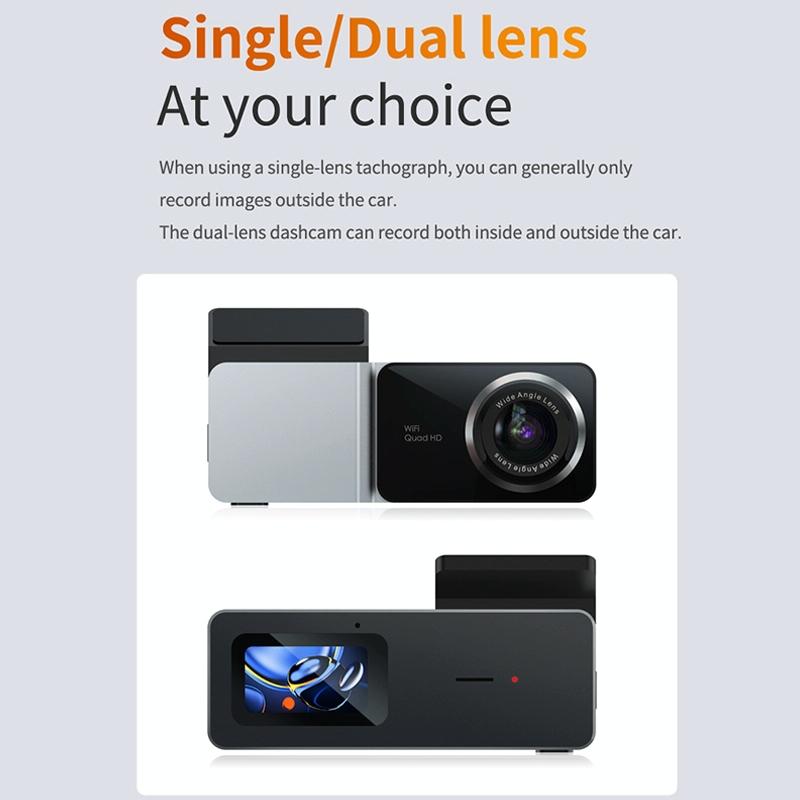 2K Night Vision Car Recorder with Wi-Fi & Mobile App Support