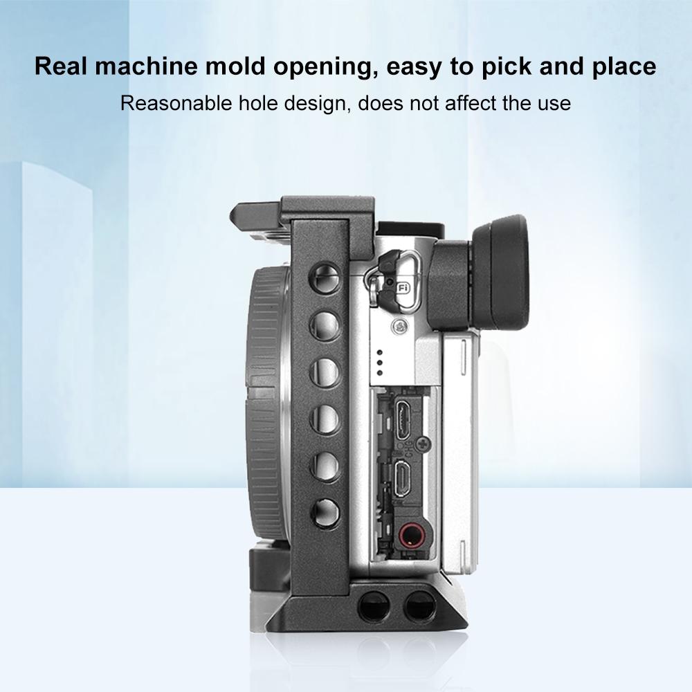 Wood Handle Metal Camera Cage for Sony A6400 / A6300 / A6100 / A6000 | Stabilizer Rig