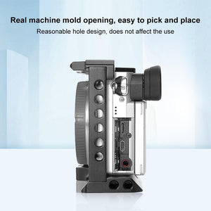 Wood Handle Metal Camera Cage for Sony A6400 / A6300 / A6100 / A6000 | Stabilizer Rig