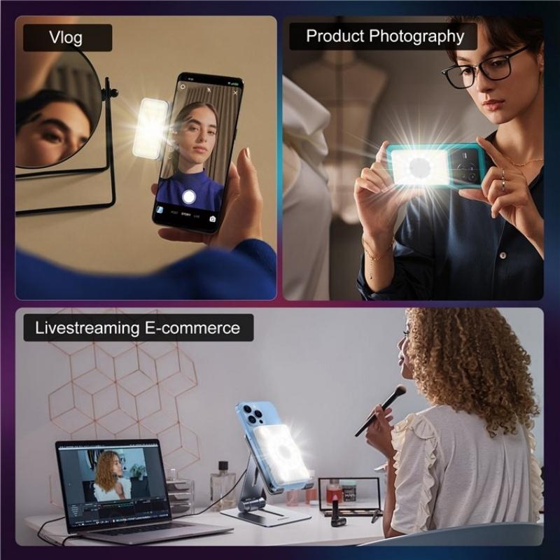 V17 Live Broadcast Magnetic Phone Photography Lamp with RGB LED Fill Light