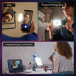 V17 Live Broadcast Magnetic Phone Photography Lamp with RGB LED Fill Light