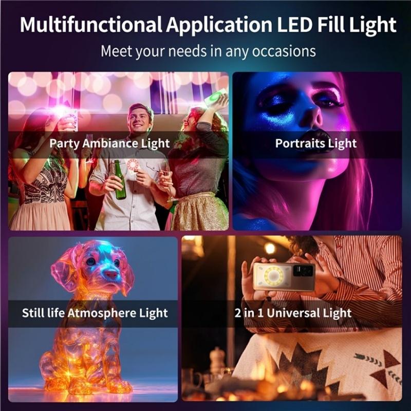 V17 Live Broadcast Magnetic Phone Photography Lamp with RGB LED Fill Light